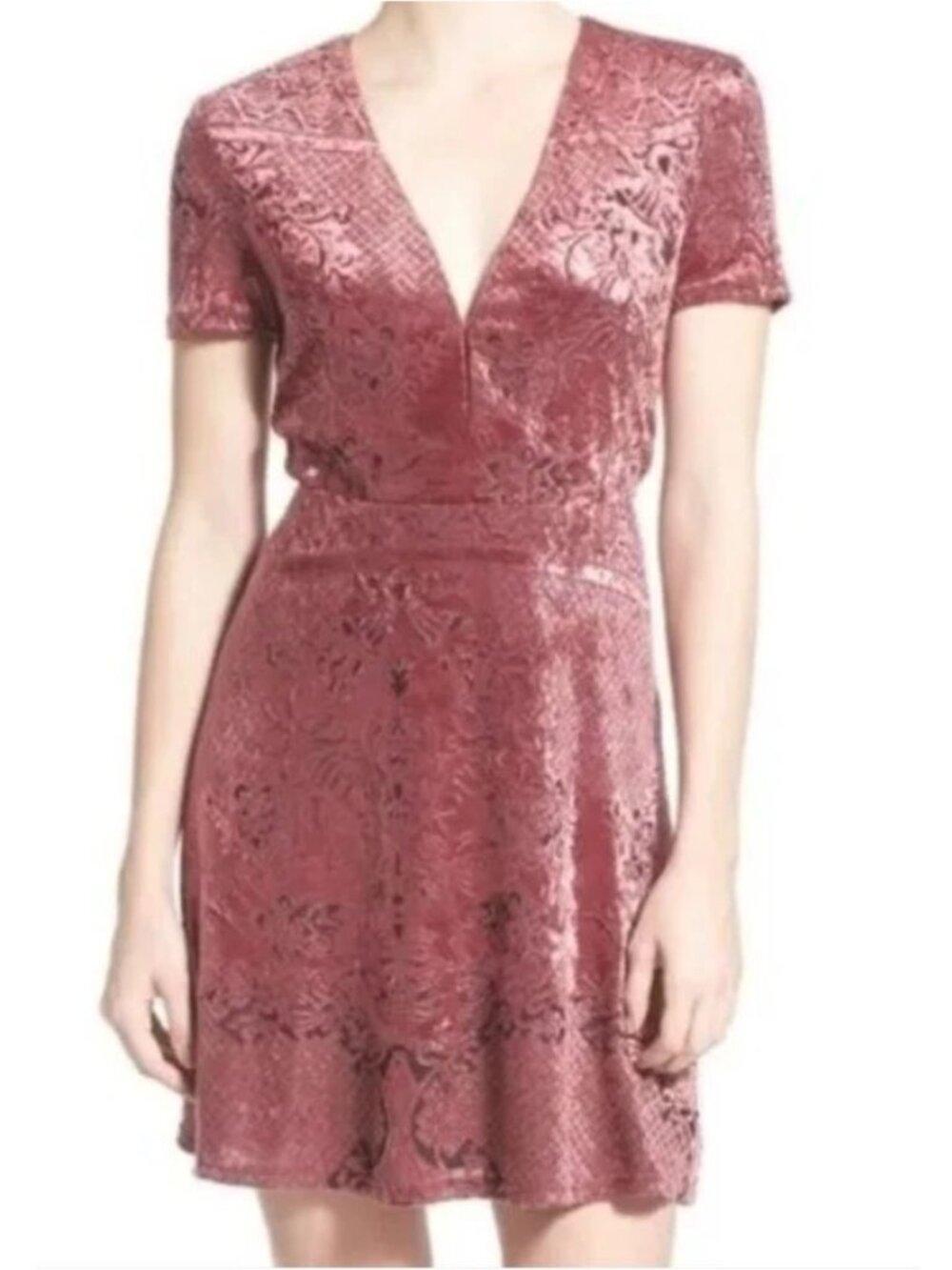 Wayf | Velvet Burnout Mini Dress